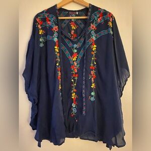 Johnny Was Poncho Style Top